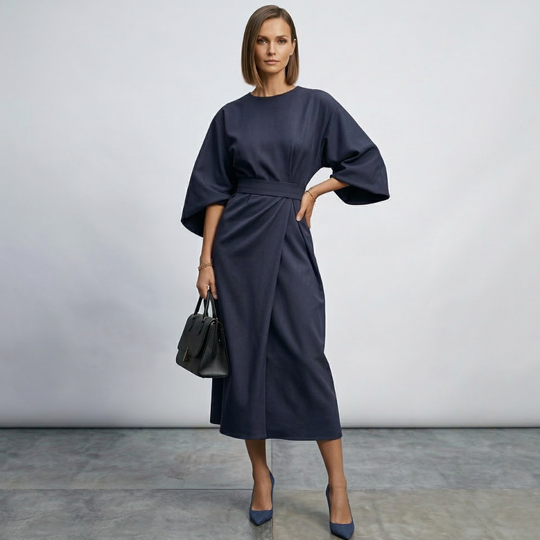 Xanthe - Elegante vestido maxi con cinturón
