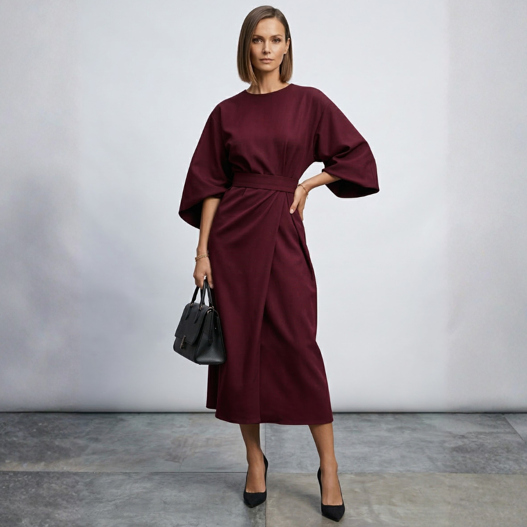 Xanthe - Elegante vestido maxi con cinturón