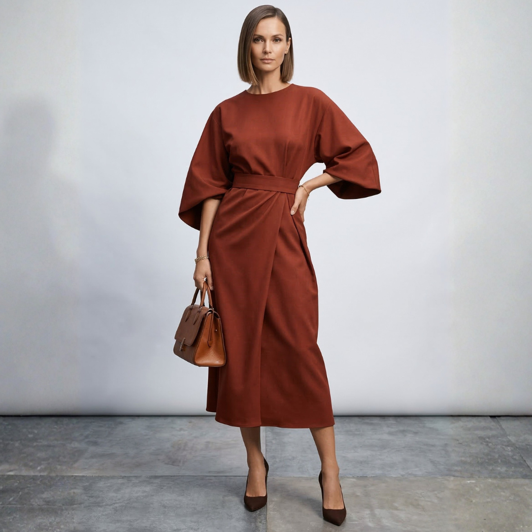 Xanthe - Elegante vestido maxi con cinturón
