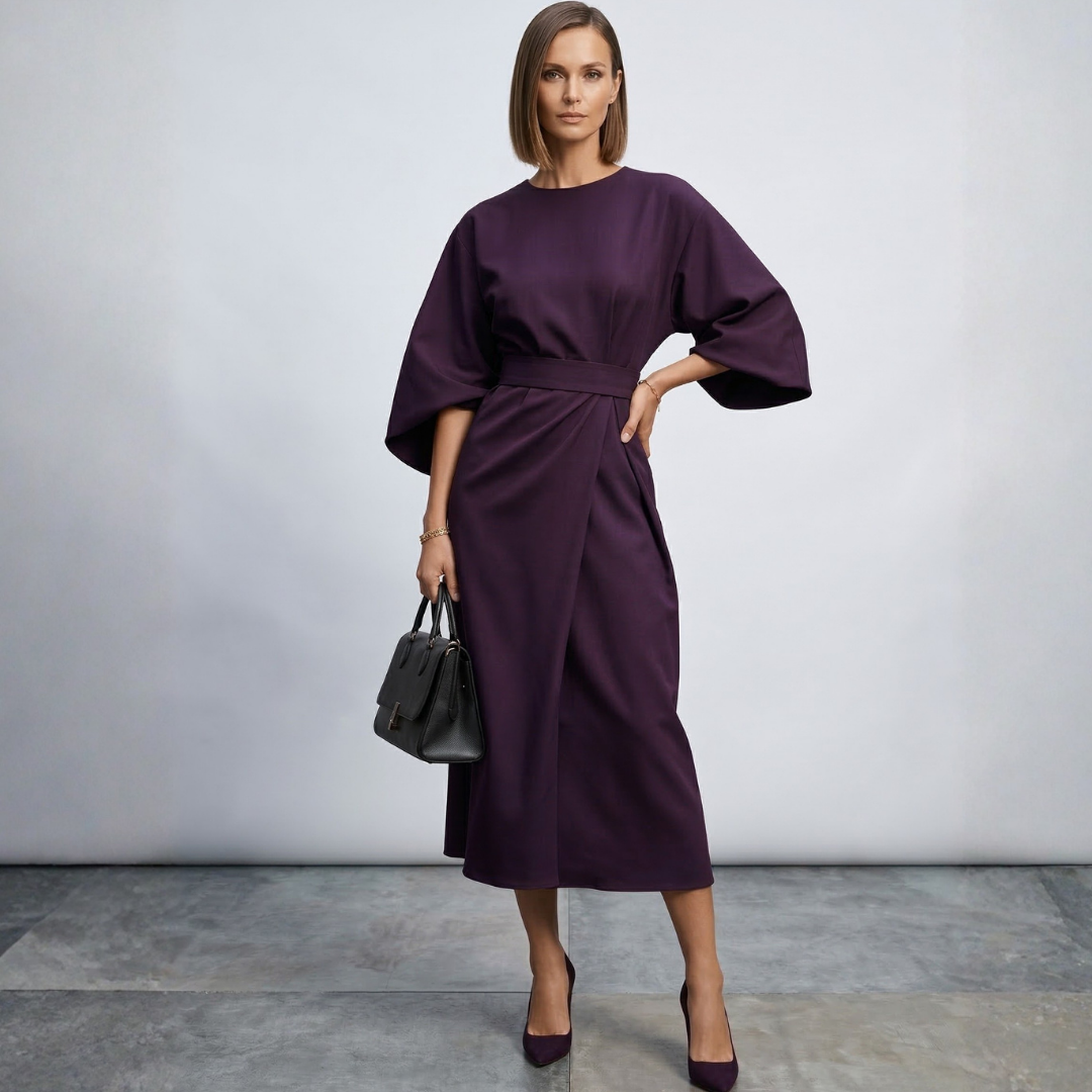 Xanthe - Elegante vestido maxi con cinturón
