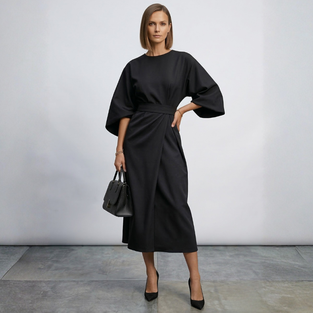 Xanthe - Elegante vestido maxi con cinturón