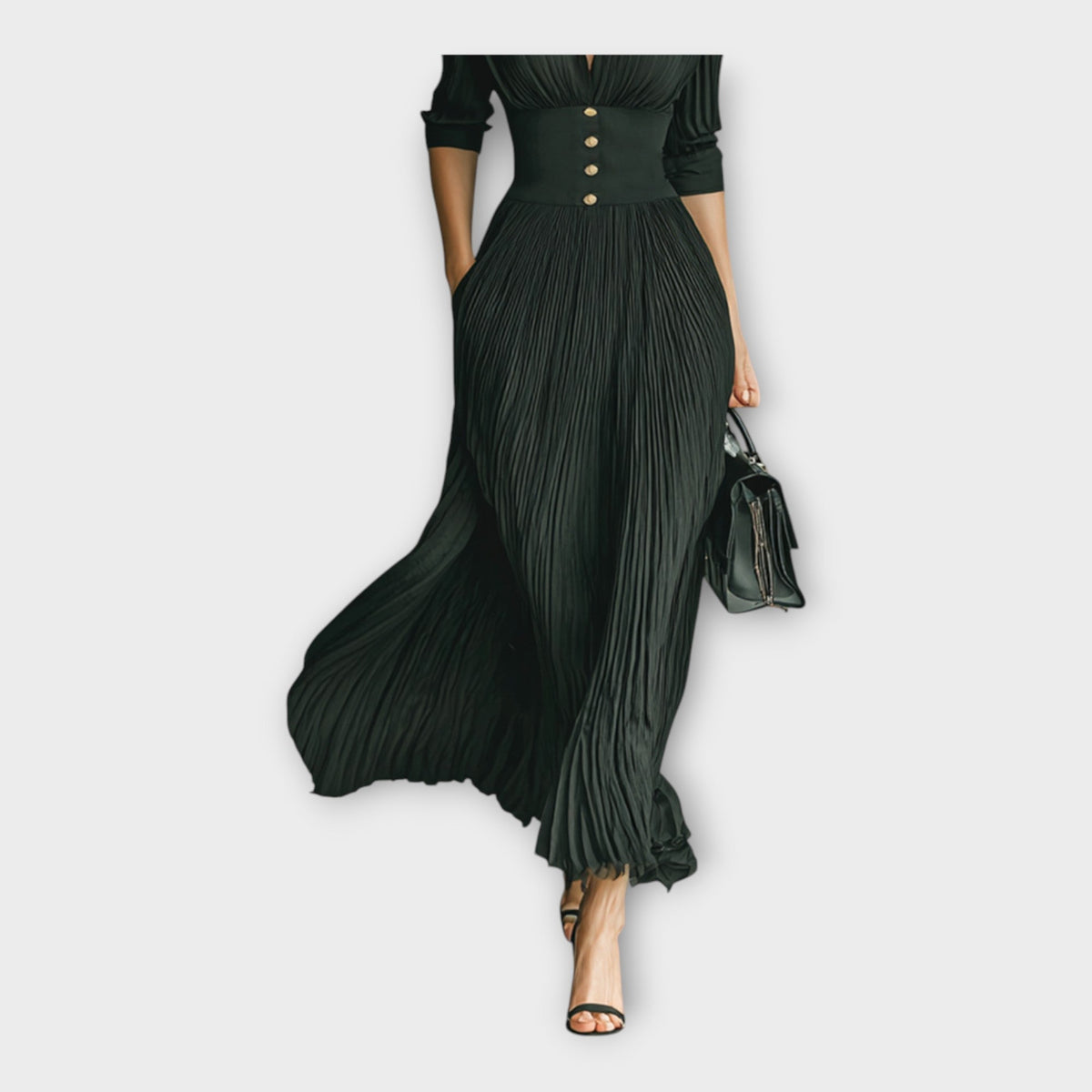 Vestido largo con elegancia refinada