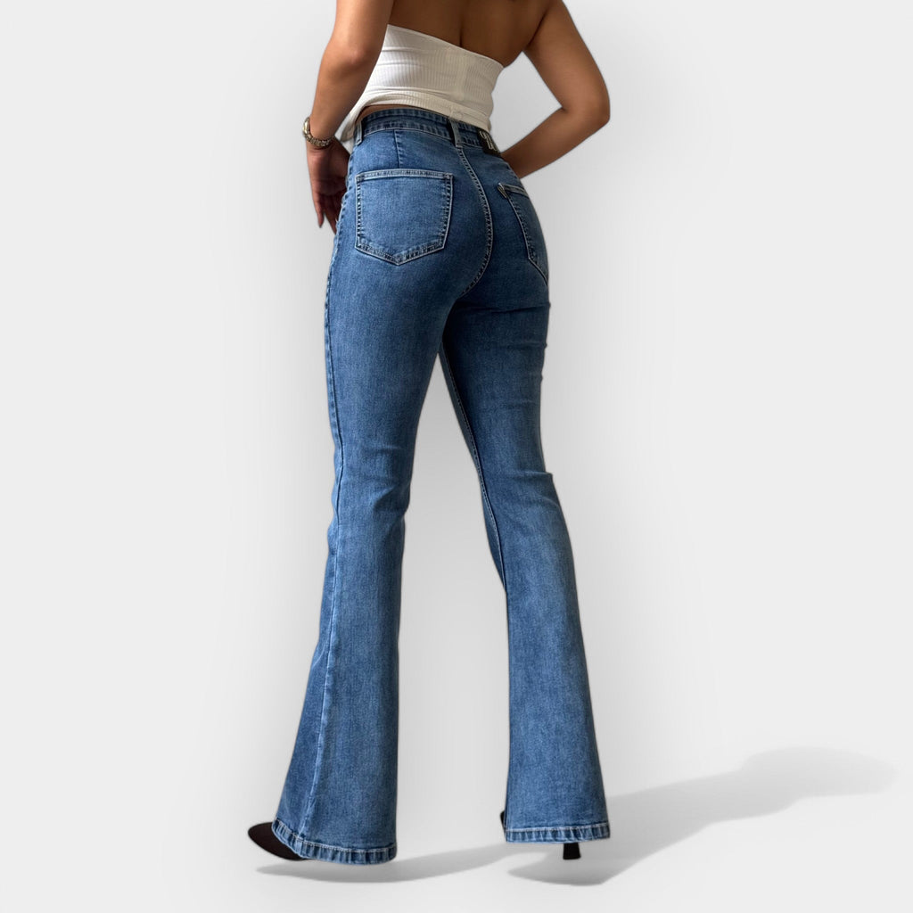 Jeans Flare de Cintura Alta