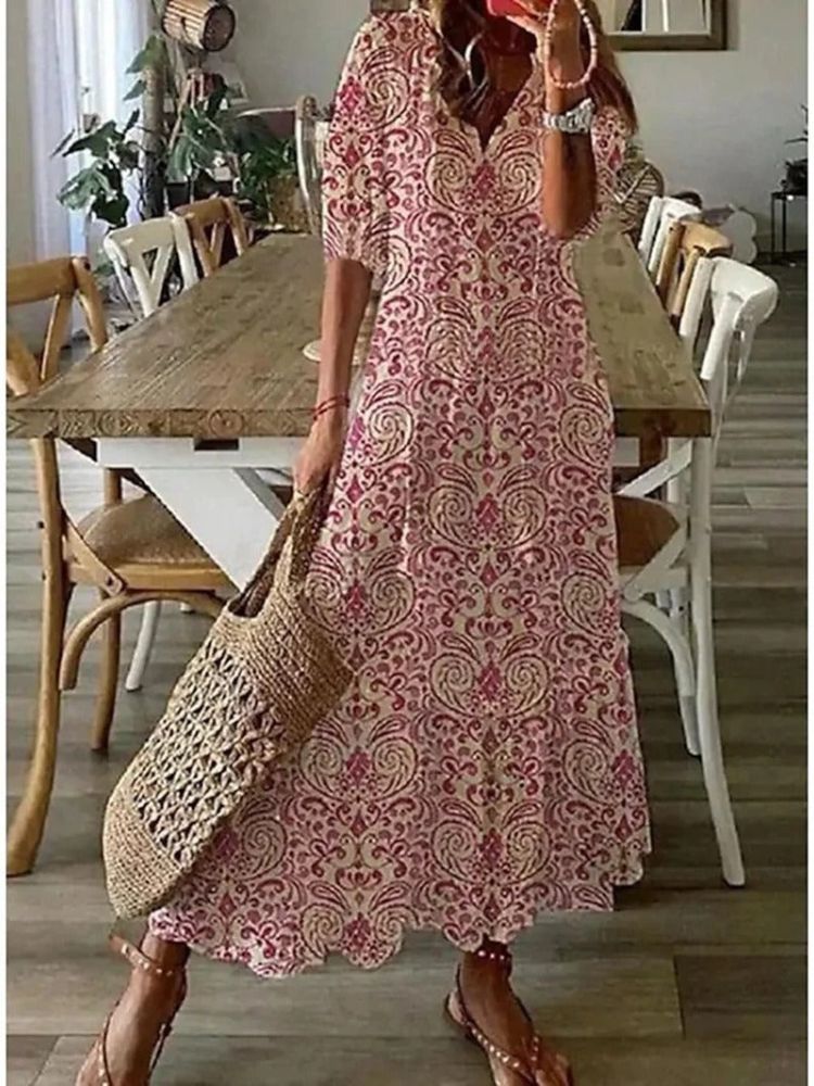 Kleoniki - Elegante vestido maxi de terciopelo con flores