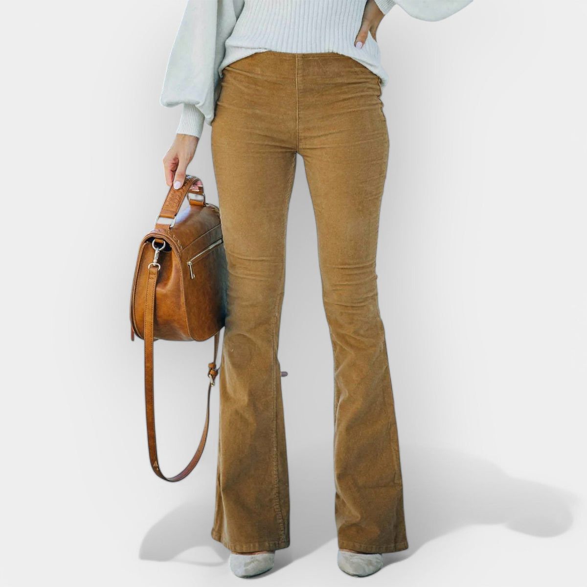 Pantalón de Cintura Alta con Piernas Anchas