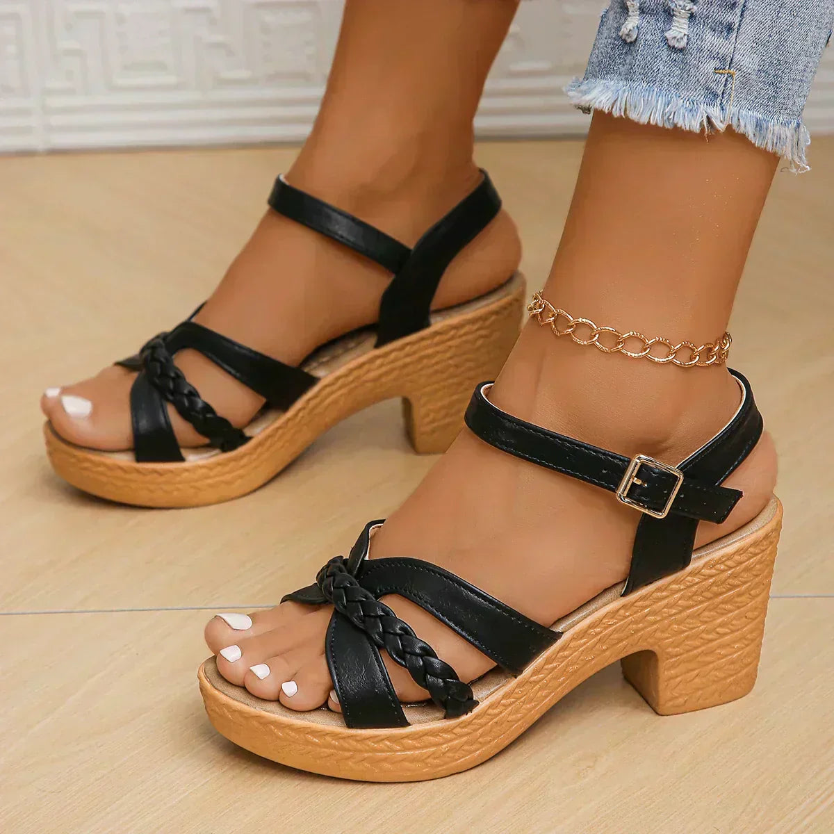 Kleoniki - Sandalias de verano con tacón